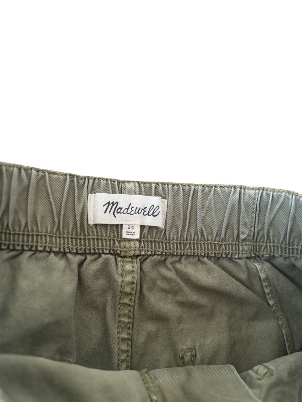 MADEWELL Garment-Dyed Pull-On Utility Shorts size 24 - Vintage Moss - Picture 6 of 8
